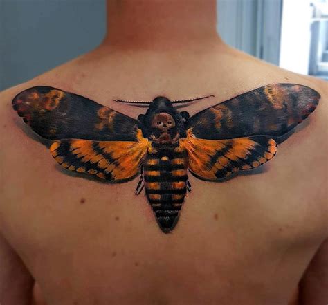 Large Death's-Head Hawkmoth on Guys Back