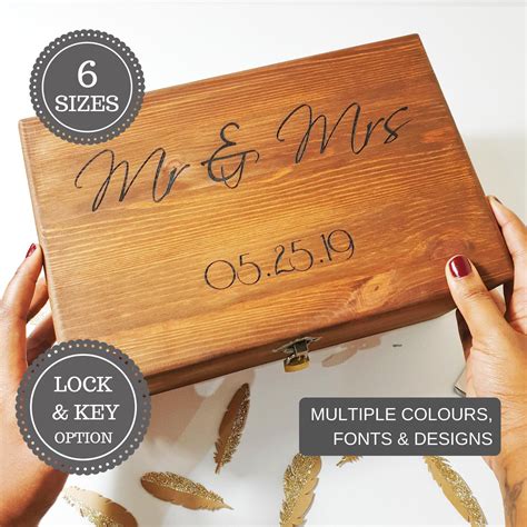 Personalised Mr Mrs Wedding Keepsake Box I Wood Anniversary Box