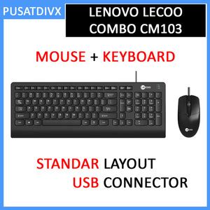 Promo Lenovo Lecoo Combo Mouse Keyboard Cm Wired Usb Bundle Desktop