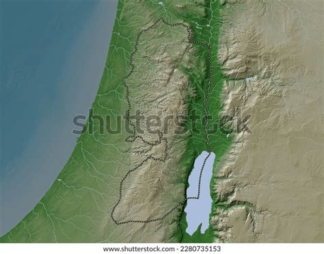 West Bank Region Palestine Elevation Map Stock Illustration 2280735153 ...