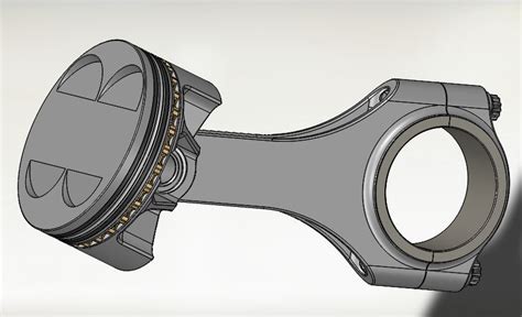 Piston And Connecting Rod D Model Sldpr Sldas Free D