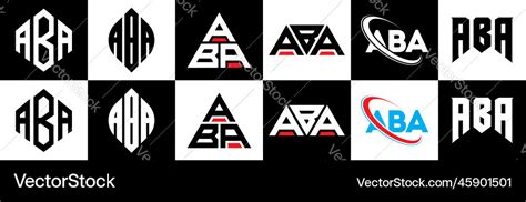 aba letter logo design   style polygon vector image