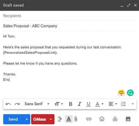 Sending Proposal Email Template