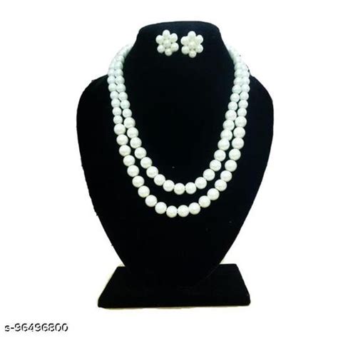 White pearl necklace set/ jewelry set/western cum ethnic look/girls ...