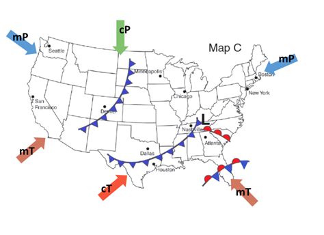 Fronts and Air Masses Diagram | Quizlet