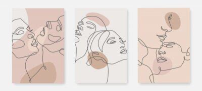 Man Body Line Art Drawing Male Naked Figure Minimalist Illustration Wall Stickers Boy