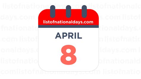 APRIL 8TH: National Holidays, Observances & Famous Birthdays