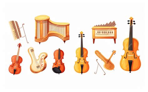 Premium Photo | Musical Instruments Set for Kids Band on White Background