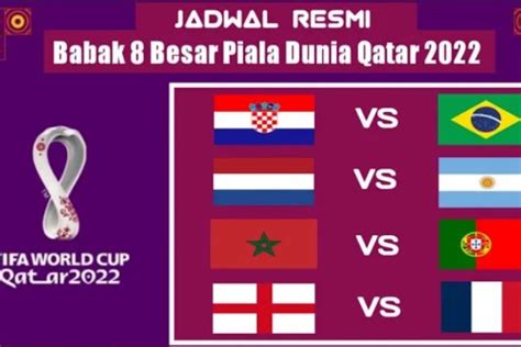 Daftar 8 Besar Piala Dunia 2022 Jadwal Lengkap Perempat Final Dan Link