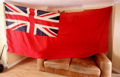 X Large Vintage Hand Stitched British Red Ensign Flag Original Huge 4 ...