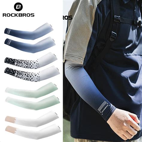 Rockbros Ice Silk Arm Sleeve Colourful Cycling Uv Protection Hand Socks