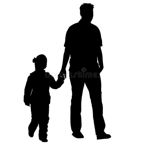 Black Silhouettes Family on White Background. Vector Illustration Stock Vector - Illustration of ...