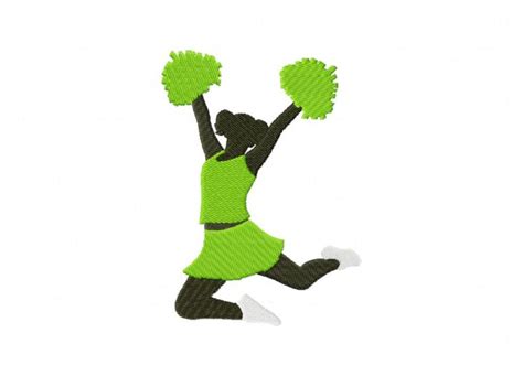 Cheerleader Jumping Silhouette Machine Embroidery Design – Daily Embroidery