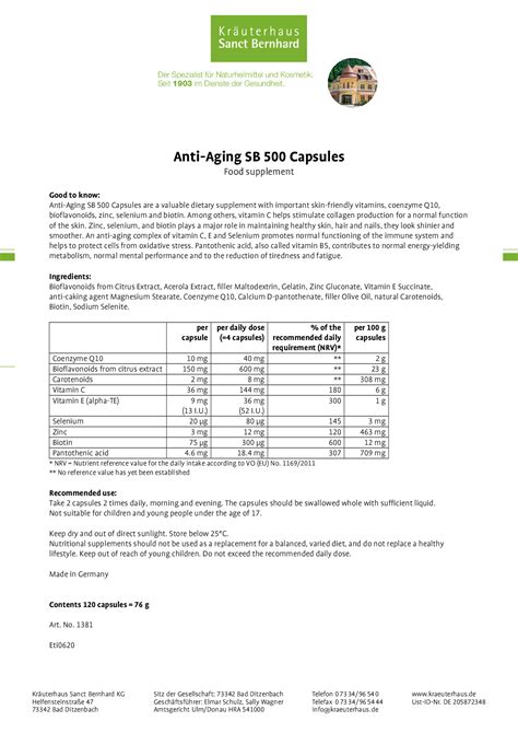 Anti Aging Sb Capsules Buy Securely Online Now Sanct Bernhard