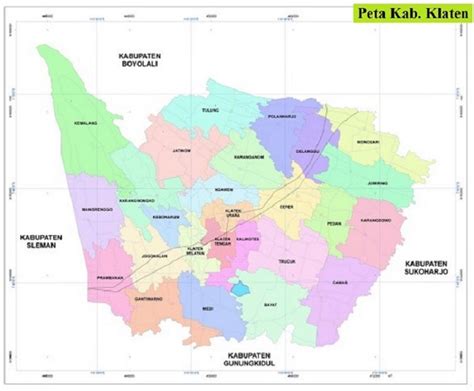 Peta Administrasi Kabupaten Klaten