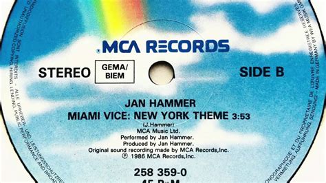 Jan Hammer Miami Vice New York Theme YouTube