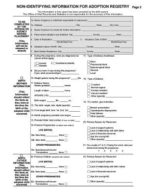 Fillable Online Non Identifying Health History Utah Vital Records Fax