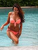 Nadia Forde In White And Pink Bikini Poolside