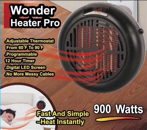 Wonder Heater calentador portátil Pro de 900W práctico enchufe