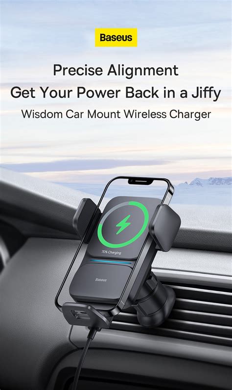 Baseus Wisdom Auto Alignment Car Mount With Wireless Charger Rae