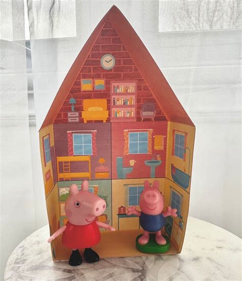 DIY Printable Cut and Assemble Peppa Pig House Includes Colored and ...