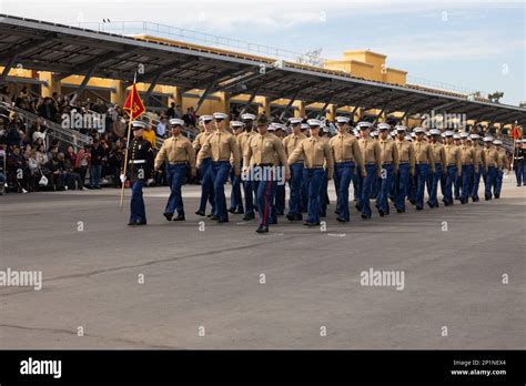 U S Marines With Echo Company 2nd Recruit Training Battalion March