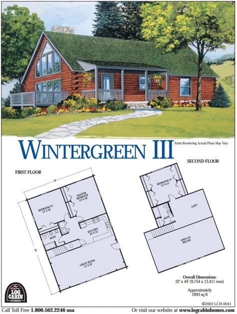 Log Cabin Home Floor Plans - The Original Log Cabin Homes