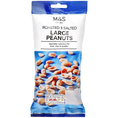 Mands Roasted And Salted Large Peanuts 200g British Online