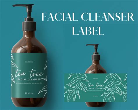 Facial Cleanser Cosmetic Label Skincare Product Labels Product Label