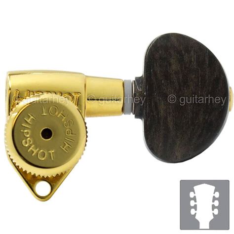 New Hipshot Grip Lock Open Gear Locking Tuners Large Ebony Reverb