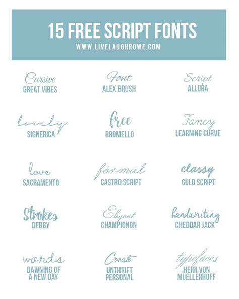 Free Script Fonts - Live Laugh Rowe