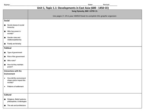 Whap Unit 11 East Asia Graphic Organizer Copy Studocu