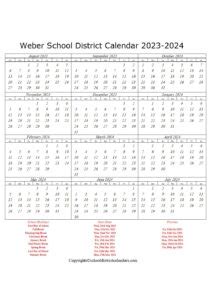 Weber School District, Utah Calendar Holidays 2023-2024 School District ...