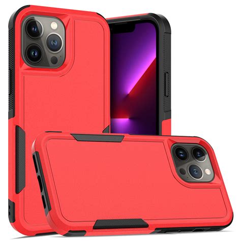 Tuff Shockproof Hybrid Armor Case For Iphone 14 Pro Red Hd Accessory