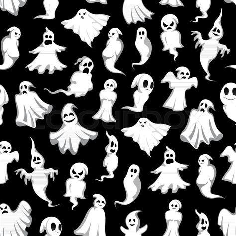 Halloween ghost seamless pattern ... | Stock vector | Colourbox