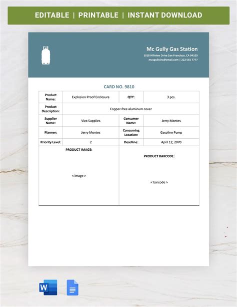 Free Kanban Card Word Template Download