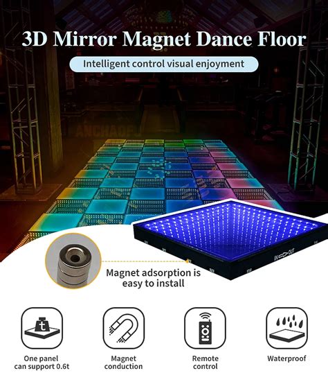 3d Infinity Mirror Magnetic Dance Floor Tiles Pista De Baile Portable