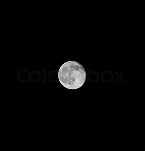 Our full moon at night against a black sky | Stock Photo | Colourbox