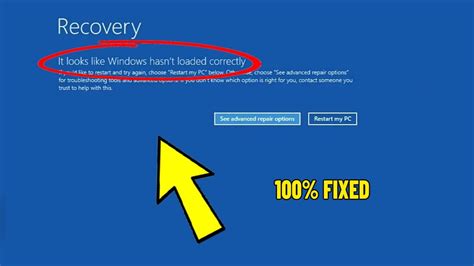 Recovery It Looks Like Windows Didn T Load Correctly Windows 11 10