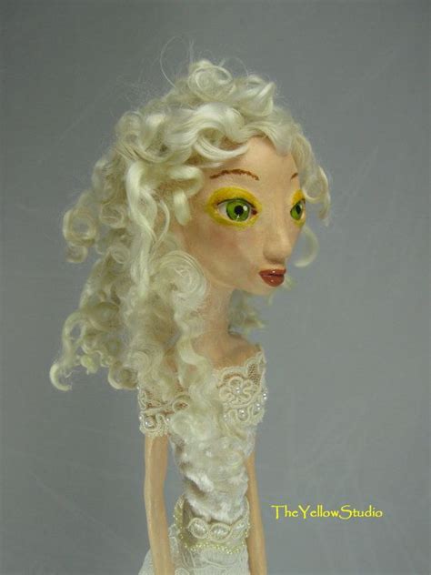 Sale Ooak Art Doll Sculpted Paper Clay Doll White Hair Etsy Ooak