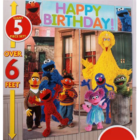 Sesame Street Party Supplies Full Wall Scene Setter Party Supplies ...