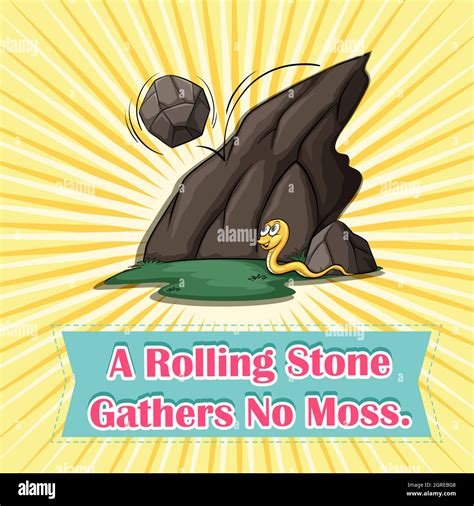 Rolling Stone Gathers No Moss Stock Vector Image And Art Alamy