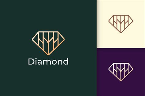 Luxury Jewel Logo In Diamond Line Shape By Murnifine Creative