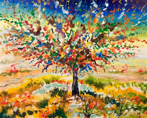 multicolor tree  alejos pop art landscapes artfinder