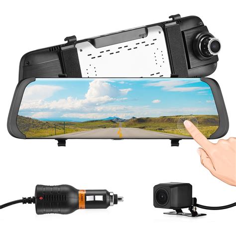 10" FHD 1080P Dual Lens Car Rear View Mirror Car DVR Video Camera Dash ...