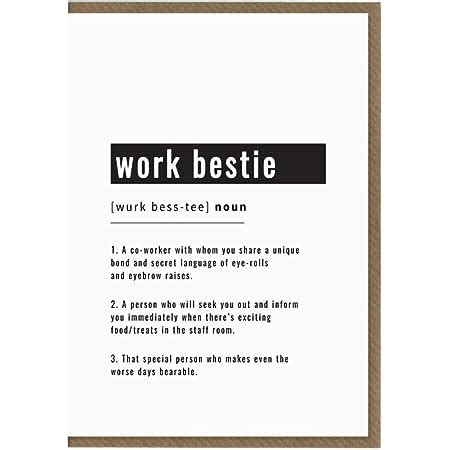 Work Bestie Definition Card Work Bestie Birthday Gift Work Friend