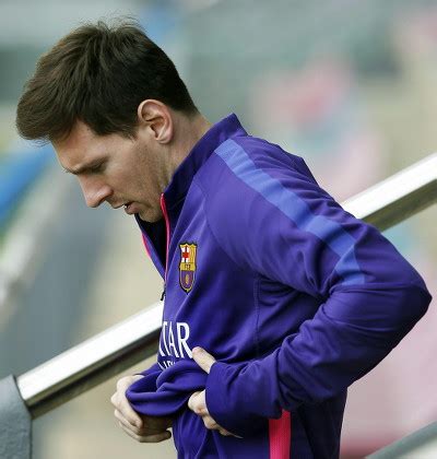 Barcelonas Player Argentine Leo Messi Attends Editorial Stock Photo