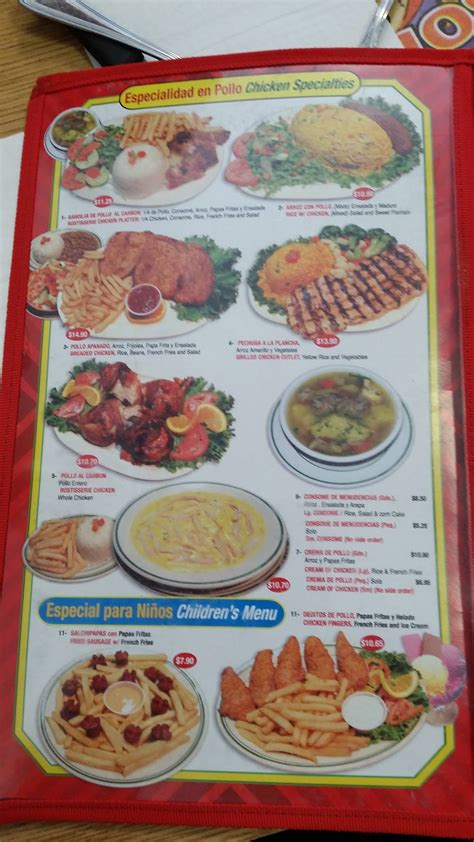 Menu at Pollos Mario restaurant, New York City, 86-13 Roosevelt Ave