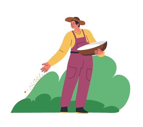 Farmer Sowing Seeds Illustration 46684874 Vector Art at Vecteezy