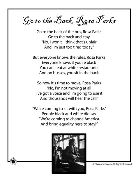 Kids Poem, Rosa Parks - Black History Month - Woo! Jr. Kids Activities